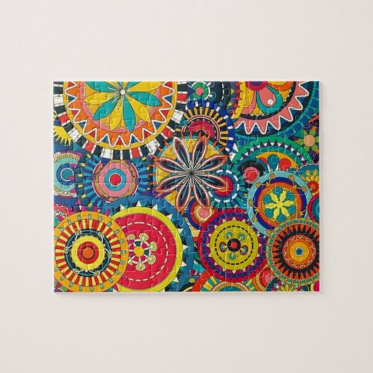 Helderkleurig Boho Floral Pattern Legpuzzel (Horizontaal)