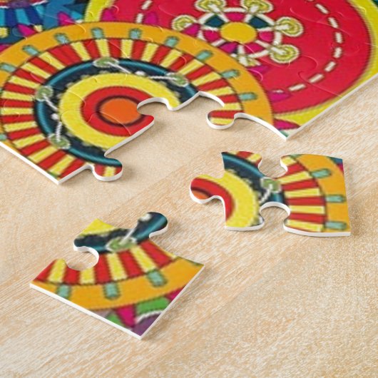 Helderkleurig Boho Floral Pattern Legpuzzel (Zijkant)