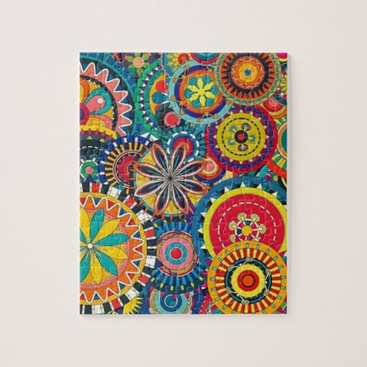 Helderkleurig Boho Floral Pattern Legpuzzel (Verticaal)