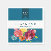 Helderkleurig bruiloft Napkin