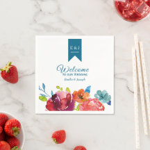 Helderkleurig bruiloft Napkin