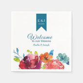 Helderkleurig bruiloft Napkin Servet (Voorkant)