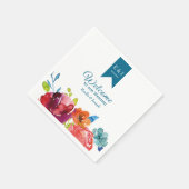 Helderkleurig bruiloft Napkin Servet (Hoek)