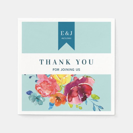 Helderkleurig bruiloft Napkin Servet (Voorkant)