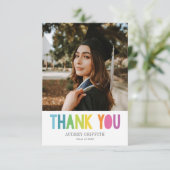 Helderkleurig Dank je wel foto Bedankkaart (Staand voorkant)