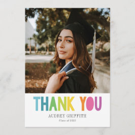 Helderkleurig Dank je wel foto Bedankkaart