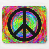 Helderkleurig Fractal Black Peace-symbool Muismat (Voorkant)