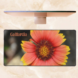 Helderkleurig Gaillardia-ventilatorfotografisch Bureaumat