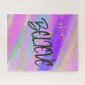 Helderkleurig geluid geloven in Gold Glitter Legpuzzel (Horizontaal)