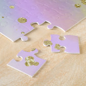 Helderkleurig geluid geloven in Gold Glitter Legpuzzel (Zijkant)