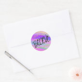 Helderkleurig geluid geloven in Gold Glitter Ronde Sticker (Envelop)