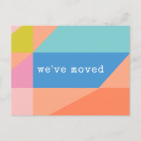 Helderkleurig geometrisch we hebben een nieuw adre