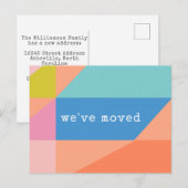 Helderkleurig geometrisch we hebben een nieuw adre briefkaart (Voorkant / Achterkant)