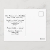 Helderkleurig geometrisch we hebben een nieuw adre briefkaart (Achterkant)