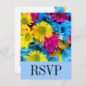 Helderkleurig Gerber Daisy Bouquet RSVP-Briefkaart Uitnodiging Briefkaart (Voorkant / Achterkant)