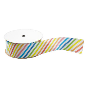 Helderkleurig gestreept grosgrain lint