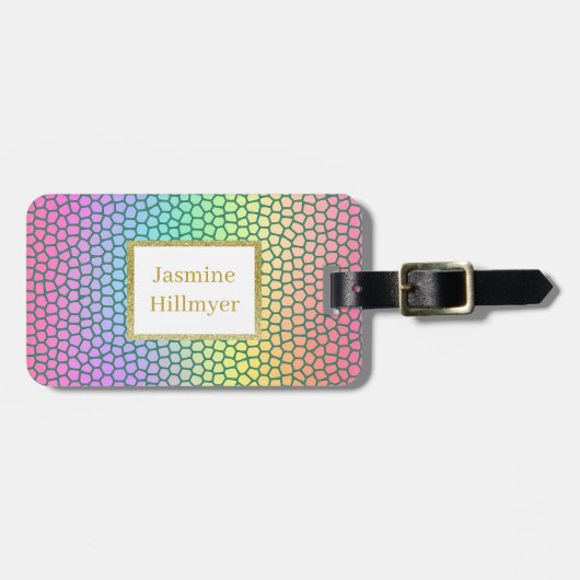 Helderkleurig GLITTER CUSTOM-BAGAGELABEL Bagagelabel (Voorkant horizontaal)