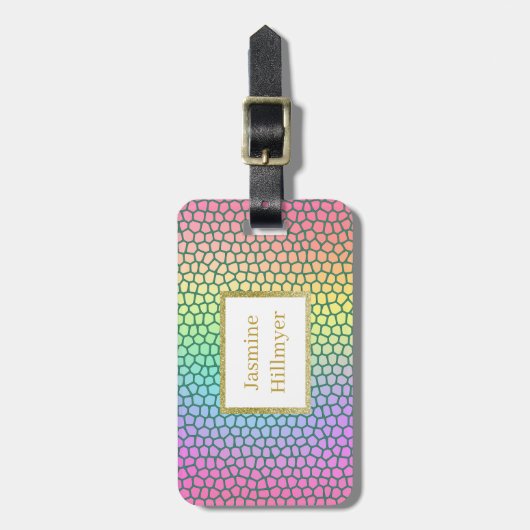 Helderkleurig GLITTER CUSTOM-BAGAGELABEL Bagagelabel (Voorkant verticaal)