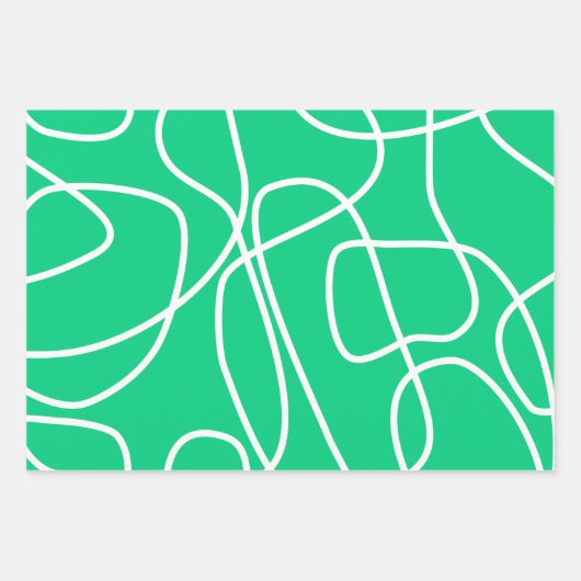 Helderkleurig, groen Abstract ontwerp met moderne  Inpakpapier Vel (Voorkant 3)