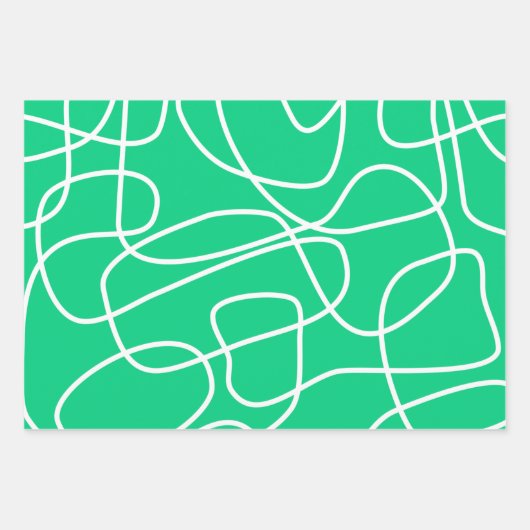 Helderkleurig, groen Abstract ontwerp met moderne  Inpakpapier Vel (Voorkant 2)