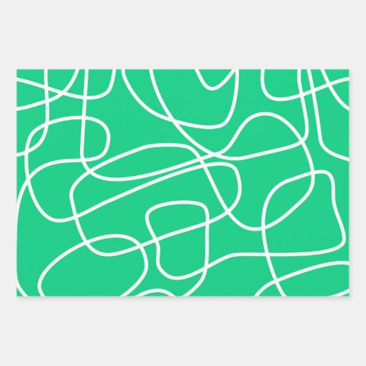 Helderkleurig, groen Abstract ontwerp met moderne  Inpakpapier Vel (Voorkant)