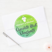 Helderkleurig groen Blauwgroen cupcake-etiket voor Ronde Sticker (Envelop)