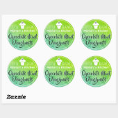 Helderkleurig groen Blauwgroen cupcake-etiket voor Ronde Sticker (Vel)