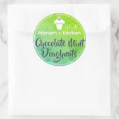 Helderkleurig groen Blauwgroen cupcake-etiket voor Ronde Sticker (Tas)