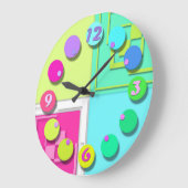 Helderkleurig horloge grote klok (Hoek)