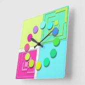Helderkleurig horloge vierkante klok (Hoek)