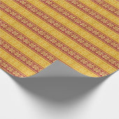 Helderkleurig kerstblauw rood geel cadeaupapier (Hoek)