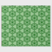 Helderkleurig kerstgroen Snowflake-patroon Cadeaupapier (Vlak)