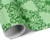 Helderkleurig kerstgroen Snowflake-patroon Cadeaupapier (Rol Hoek)
