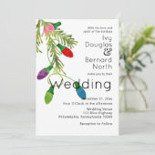 Helderkleurig kerstlicht, bruiloft aankondiging (Staand voorkant)