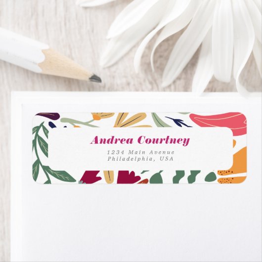 Helderkleurig, mismatch Floral Vrijgezellenfeest Etiket (Insitu)