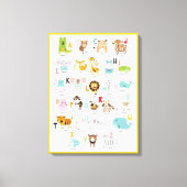 Helderkleurig Oranje geel dierlijk alfabet Canvas Afdruk (Voorkant)