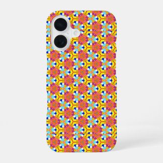 Helderkleurig Oranje gele lichtroze iPhone 16 Hoesje