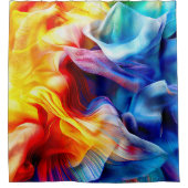 Helderkleurig patroon douchegordijn (Voorkant)