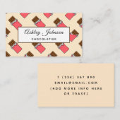 Helderkleurig patroon met chocolaatstaaf en kleurr visitekaartje (Voorkant / Achterkant)