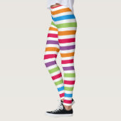 Helderkleurig patroon met gestreept patroon leggings (Links)