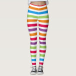 Helderkleurig patroon met gestreept patroon leggings<br><div class="desc">Helderkleurig,  gestreept patroon over de leggings van de afdrukmode van Ricaso</div>