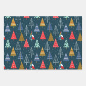 Helderkleurig patroon met kerstbomen in Boho Inpakpapier Vel (Voorkant 3)