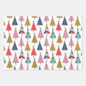 Helderkleurig patroon met kerstbomen in Boho Inpakpapier Vel (Voorkant)