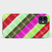 Helderkleurig patroon met strepen (Limoen, rood, r Case-Mate iPhone Case (Achterkant (horizontaal))