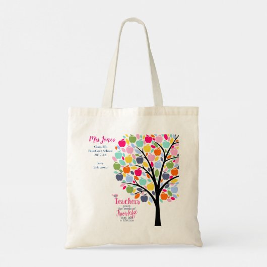 Helderkleurig plant van de zaaddocent citaat tote bag (Achterkant)