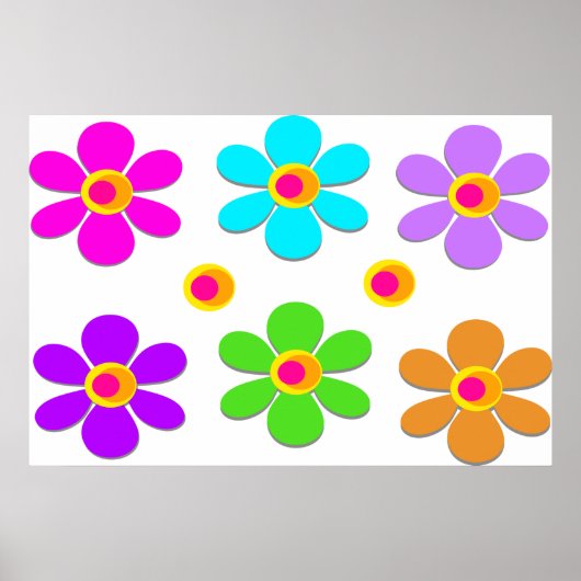 Helderkleurig Poster bloemen (Voorkant)