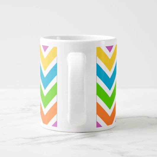 Helderkleurig Rainbow Chevron Pattern Grote Koffiekop (Achterkant)