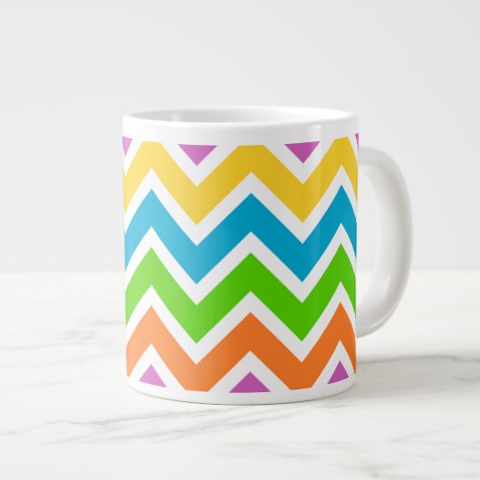 Helderkleurig Rainbow Chevron Pattern Grote Koffiekop (Voorkant rechts)