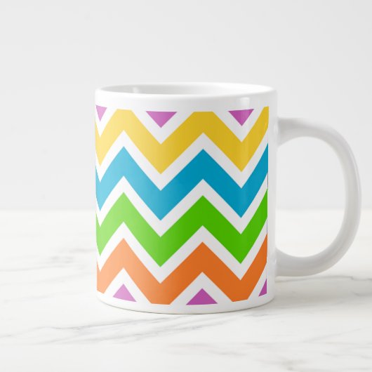 Helderkleurig Rainbow Chevron Pattern Grote Koffiekop (Rechts)