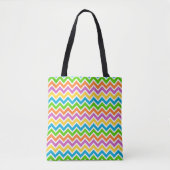 Helderkleurig Rainbow Chevron Pattern Tote Bag (Voorkant)